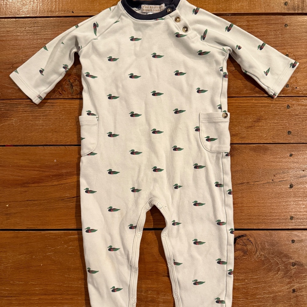 The Beaufort Bonnet Company Rayburn Romper in Golf Club Quack Quacks